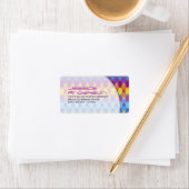 Étiquette Coloré Purple Zig Zag Motif Mod Waves Adresse (En situation)