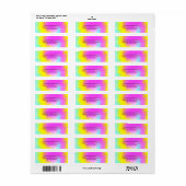 Étiquette Colorée Tie Dye Pastel Rainbow Adresse (Feuille entière)