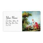 ÉTIQUETTE COLORFUL BABY SHOWER<br><div class="desc">Romantic and joyful painting, mother and child on wheelbarrow with flowers walks in the green garden under the blue sky,  re-elaborated from masterpiece of Jean - Honoré  Fragonard .</div>