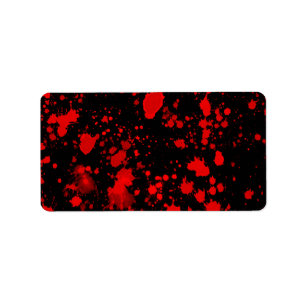 Étiquette Colorful Black Red Paint Splatter Artistic Splash