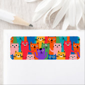 Étiquette Colorful cats (En situation)