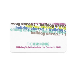Étiquette Colorful Holiday Cheers Typographie Retour Adresse