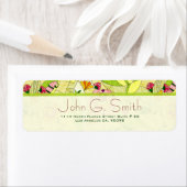 Étiquette Colorful Retro Abstrait Floral Collage (En situation)