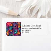 Étiquette Colorful Spring Flowers Motif Adresse (En situation)