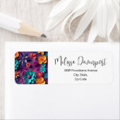 Étiquette Colorful Spring Flowers Motif Adresse (En situation)