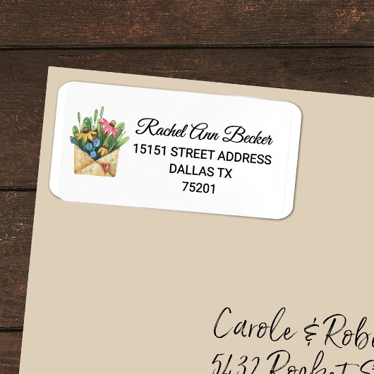 Étiquette Colorful Watercolor Coneflower & Greenery Adresse