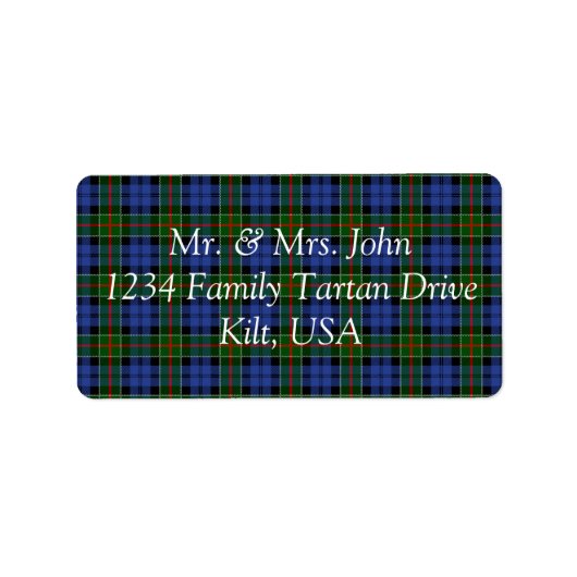 Étiquette Colquhoun Tartan (Devant)