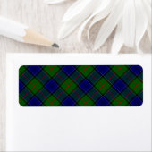 Étiquette Colquhoun tartan bleu vert plaid (En situation)