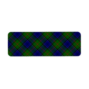 Étiquette Colquhoun tartan bleu vert plaid