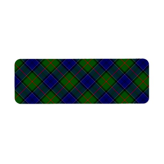 Étiquette Colquhoun tartan bleu vert plaid (Devant)