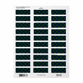 Étiquette Colquhoun tartan bleu vert plaid (Feuille entière)