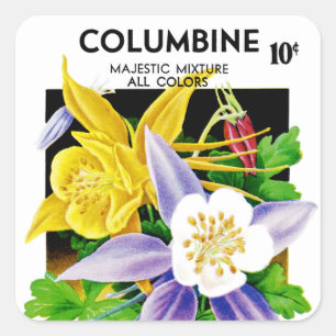 Étiquette Columbine Seed Packet