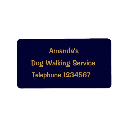 ÉTIQUETTE COMMERCES, CHIEN QUI MARCHE. (Devant)