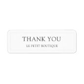 Étiquette commercial minimaliste Merci blanc (Devant)