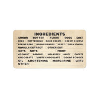 Composants baking bakery check-list packaging