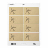 Étiquette Concept de vacances. Plage De Sable Avec Plan Ombr (Feuille entière)