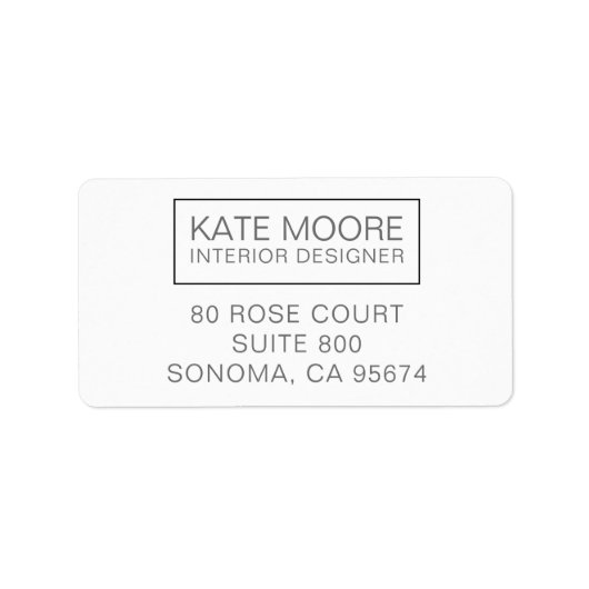 Étiquette Concepteur d'intérieur Monogramme (Devant)