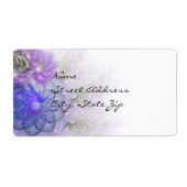 Étiquette Conception Abstraite de fleurs pourpre et bleu den (Devant)