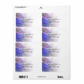 Étiquette Conception Abstraite de fleurs pourpre et bleu den (Feuille entière)