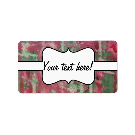 Étiquette Conception abstraite platic rouge verte (Devant)