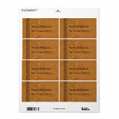 Étiquette Conception artisanale - bois (Feuille entière)
