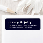 Étiquette Conception d'adresse de Noël festive Merry & Brigh (En situation)