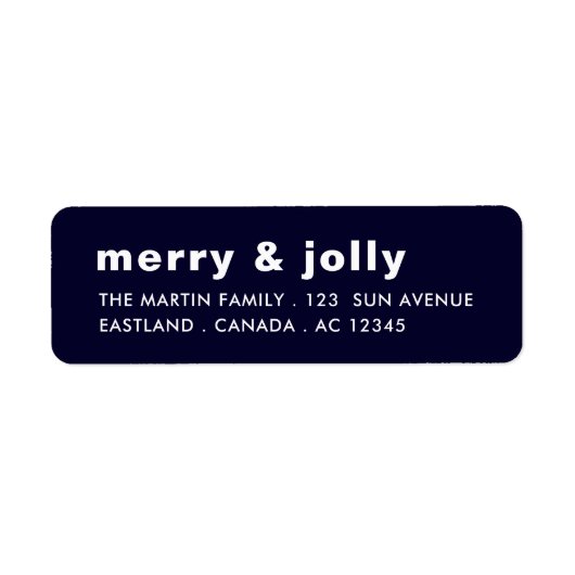Étiquette Conception d'adresse de Noël festive Merry & Brigh (Devant)