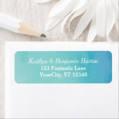 Étiquette Conception d'aquarelle Ombre turquoise et bleu (En situation)