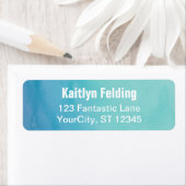 Étiquette Conception d'aquarelle Ombre turquoise et bleu (En situation)