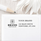 Étiquette Conception de branding promotionnel de logo d'entr (En situation)
