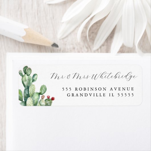 Étiquette Conception de Cactus (En situation)