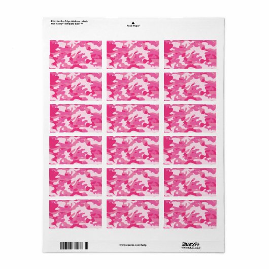 Étiquette Conception de caméscopes rose et blanc (Feuille entière)