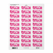 Étiquette Conception de caméscopes rose et blanc (Feuille entière)