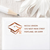 Étiquette Conception de capuchon de graduation à l'aspect cu (En situation)