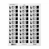 Étiquette Conception de carte postale noir et blanc (Feuille entière)