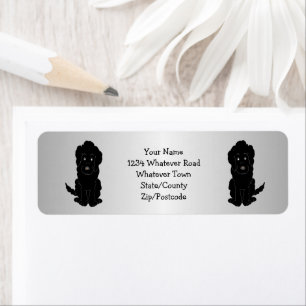 Étiquette Conception de chien Goldendoodle noir Adresse de r