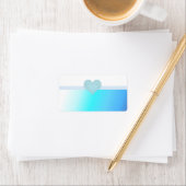 Étiquette Conception de cœur en turquoise et bleu doux (En situation)