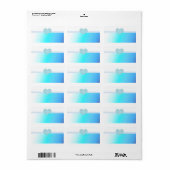 Étiquette Conception de cœur en turquoise et bleu doux (Feuille entière)