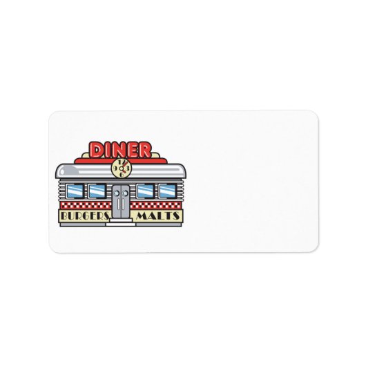 Étiquette conception de diner rétro (Devant)
