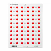 Étiquette Conception de hibou rouge adresse de retour (Feuille entière)
