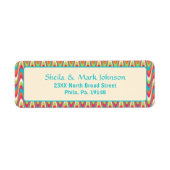 Étiquette Conception de l'adresse de la famille Motif Retro  (Devant)