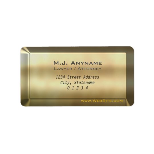 Étiquette Conception de luxe d'avocat/mandataire d'effet de