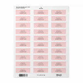 Étiquette Conception de monogramme féminin rose poudré (Feuille entière)