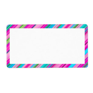 Étiquette Conception de motif à rayures arc-en-ciel vibrant