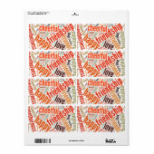 Étiquette Conception de mots positifs (Feuille entière)