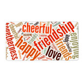 Étiquette Conception de mots positifs (Devant)