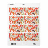 Étiquette Conception de mots positifs (Feuille entière)