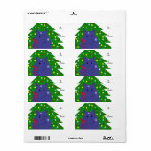 Étiquette Conception de Noël Happy Hippo (Feuille entière)