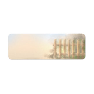 Étiquette conception de paysage de brume estivale