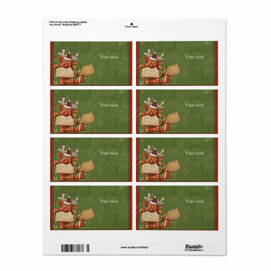 Étiquette Conception de rennes (Feuille entière)